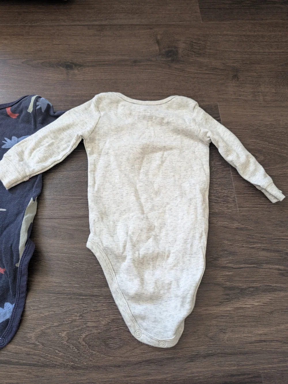 Carter's | Navy Dinosaur & Heather Gray Long Sleeve Onesies - 6M